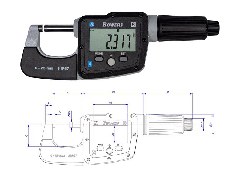 Bowers-kulso-mikrometer furatmikrométer bowers